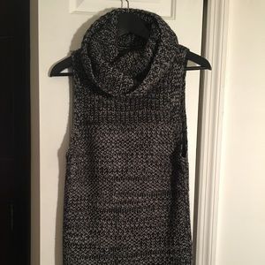 Sleeveless cowel-neck sweater